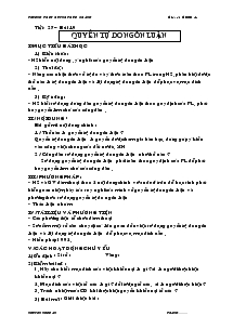 Giáo Án Giáo Dục Công Dân 8 - Nguyễn Ngọc Ấn - Tiết 27 – Bài 19: Quyền Tự Do Ngôn Luận