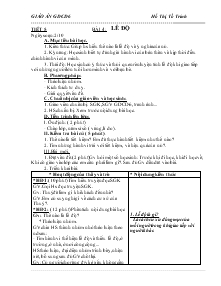 Giáo án Giáo dục công dân lớp 6 - Hồ Thị Tố Trinh - Tiết 5 - bài 4: lễ độ