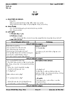 Giáo án Giáo dục công dân lớp 8 - Tuần 11 - Tiết 11 - Bài 10: Tự Lập