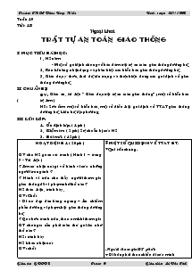 Giáo án Giáo dục công dân lớp 8 - Tuần 19 - Tiết 18: Ngoại Khoá Trật Tự An Toàn Giao Thông