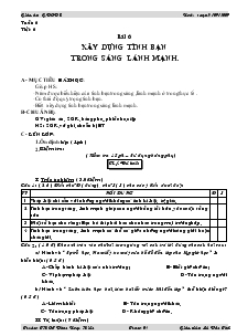 Giáo án Giáo dục công dân lớp 8 - Tuần 6 - Tiết 6 - Bài 6: Xây Dựng Tình Bạn Trong Sáng Lành Mạnh