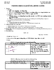Giáo án Hình học 12 - Tiết 29, 30: Phương trình tham số của đường thẳng