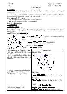 Giáo án Hình học 9 - Học kỳ II - Tiết 45: Luyện tập