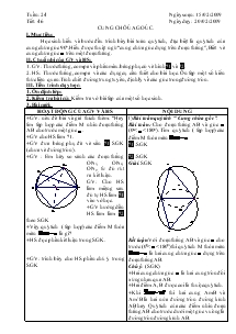 Giáo án Hình học 9 - Học kỳ II - Tiết 46: Cung chứa góc