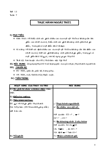 Giáo án Hình học 9 - Tuần 7 - Tiết 13: Thực hành ngoài trời + Tiết 14: Ôn tập chương I