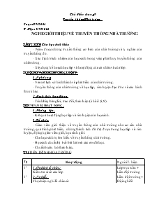 Giáo án hoạt động ngoài giờ lên lớp 6 - Chủ điểm tháng 9: Truyền thống Nhà trường