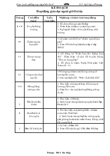 Giáo án hoạt động ngoài giờ lên lớp 6 - Ngô Ngọc Phượng