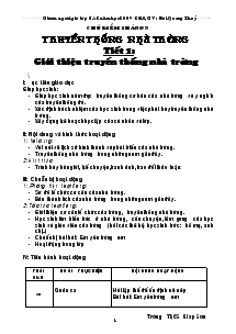 Giáo án hoạt động ngoài giờ lên lớp - Chủ điểm tháng 9 truyền thống nhà trường