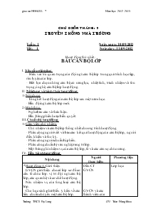 Giáo án hoạt động ngoài giờ lên lớp, lớp 7 - Chủ điểm tháng: 9 Truyền thống nhà trường