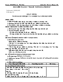 Giáo án hoạt động ngoài giờ lớp 6 - Chủ điểm tháng 9: Truyền thống nhà trường