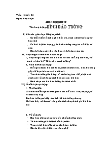 Giáo án Ngoài giờ lên lớp lớp 7 - Tuần 12 - Tiết 36: Bình Báo Tường