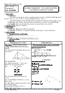 Giáo án Toán học 9 - Trường THCS Nguyễn văn Linh - Tiết 1: Một số hệ thức về cạnh và đường cao trong tam giác vuông