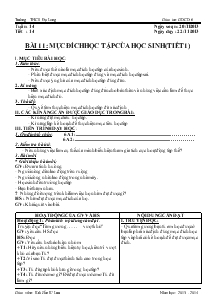 Giáo dục công dân lớp 6 - Kră Jẵn K' Lưu - Tuần 14 - Tiềt 14 - Bài 11: Mục Đích Học Tập Của Học Sinh (tiết 1)