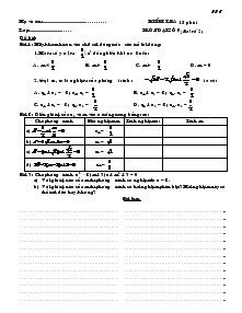 Kiểm tra 15 phút môn Đại số 9