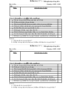 Kiểm tra (15 phút) – Môn Giáo dục công dân năm học 2009 - 2010