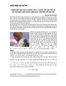Nhân một bài thi olympic Vật lý quốc tế lần thứ 35 Tại Pohang, Hàn Quốc năm 2004, Tìm hiểu về khí cầu