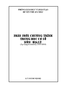 Phân phối chương trình trung học cơ sở môn: Địa lý