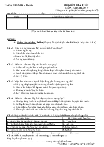 Đề kiểm tra 1 tiết môn Giáo dục công dân lớp 7