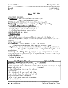 Giáo án Giáo dục công dân 7 - Tiết 14 - Bài 11: Tự tin