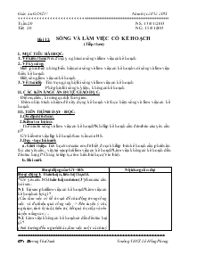 Giáo án Giáo dục công dân 7 - Tiết 20 - Bài 12: Sống và làm việc có kế hoạch (tiếp theo)