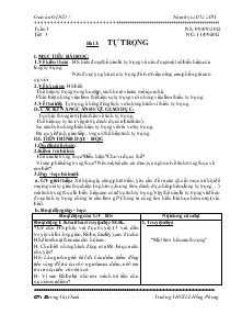 Giáo án Giáo dục công dân 7 - Tiết 3 - Bài 3: Tự trọng