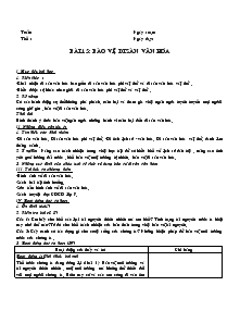 Giáo án Giáo dục công dân lớp 7 - Bài 15: Bảo vệ di sản văn hóa