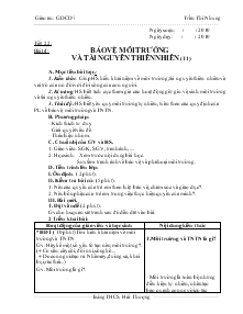 Giáo án Giáo dục công dân lớp 7 - Bài14: Bảo vệ môi trường và tài nguyên thiên nhiên