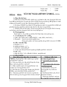 Giáo án Giáo dục công dân lớp 7 - Tiết 12 - Bài 9: Xây dựng gia đình văn hoá (Tiết 2)