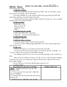 Giáo án Giáo dục công dân lớp 7 - Tiết 19 - Bài 12: Sống và làm việc có kế hoạch (tiết 1)