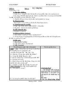 Giáo án Giáo dục công dân lớp 7 - Tiết 3 - Bài 3: Tự trọng