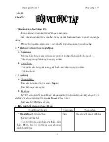 Giáo án Hoạt động ngoài giờ lên lớp 7 - Chủ đề 4: Hội vui học tập