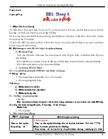 Giáo án Hoạt động ngoài giờ lên lớp 7 - Hoạt động tháng 8 - Bầu cán bộ lớp