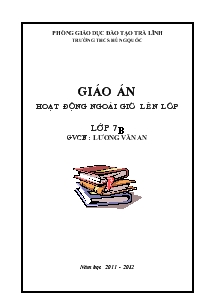 Giáo án hoạt động ngoài giờ lên lớp Lương Văn An