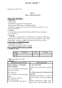 Giáo án Giáo dục công dân 7 - Tiết 1 đến tiết 30