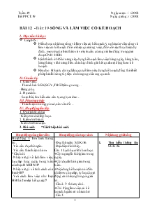 Giáo án Hoạt động ngoài giờ lên lớp 7 - Bài 12 đến bài 18