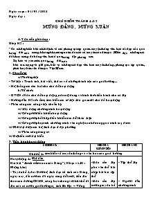 Giáo án Hoạt động ngoài giờ lên lớp 7 - Chủ điểm tháng 1, 2: Mừng Đảng, mừng xuân