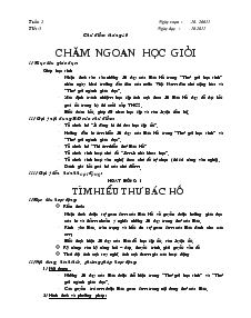 Giáo án Hoạt động ngoài giờ lên lớp 7 - Chủ điểm tháng 10: Chăm ngoan học giỏi