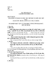 Giáo án Hoạt động ngoài giờ lên lớp 7 - Chủ điểm tháng 10: Chăm ngoan học giỏi hoạt động trao đổi về nội dung thư Bác Hồ 1968 và 5 điều Bác Hồ dạy