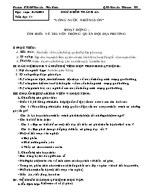 Giáo án Hoạt động ngoài giờ lên lớp 7 - Chủ điểm tháng 12: “Uống nước nhớ nguồn” - Hoạt động: Tìm hiểu về truyền thống quân đội địa phương