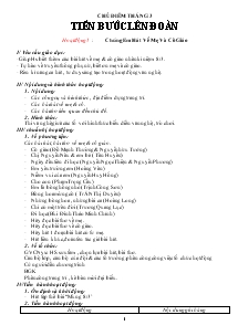 Giáo án Hoạt động ngoài giờ lên lớp 7 - Chủ điểm tháng 3: Tiến bước lên đoàn