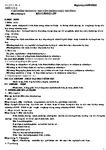 Giáo án Hoạt động ngoài giờ lên lớp 7 - Chủ điểm tháng 9: Truyền thống nhà trường