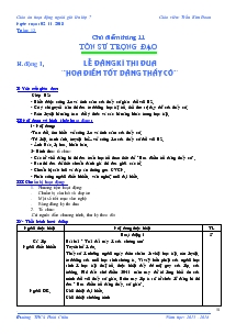 Giáo án Hoạt động ngoài giờ lên lớp 7 - Giáo viên: Trần Kim Đoan