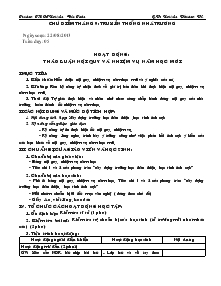 Giáo án Hoạt động ngoài giờ lên lớp 7 - Hoạt động: Thảo luận nội quy và nhiệm vụ năm học mới