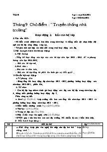 Giáo án Hoạt động ngoài giờ lên lớp 7 - Tháng 9 chủ điểm: Truyền thống nhà trường