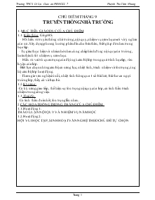 Giáo án Hoạt động ngoài giờ lên lớp 7 - Trường THCS Lê Lợi