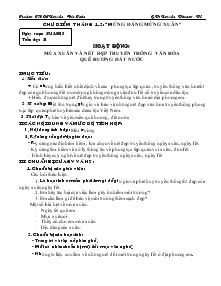 Giáo án Hoạt động ngoài giờ lên lớp 7 - Trường THCS Nguyễn Đức Toàn