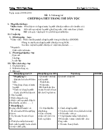 Giáo án Hoạt động ngoài giờ lên lớp 7 - Trường THCS Trịnh Phong - Nguyễn Viết Phương