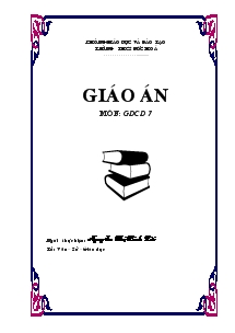 Bìa Giáo án môn: Giáo dục công dân 7