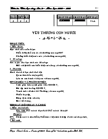 Giáo án Chủ nhiệm lớp 7 - Tiết 5: Yêu thương con người