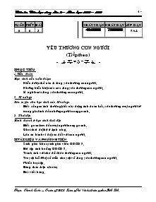 Giáo án Chủ nhiệm lớp 7 - Tiết 6: Yêu thương con người (tiếp theo)